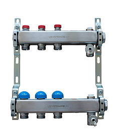 USYSTEMS коллектор FT с клапанами стальной, выходы 3x3/4" Евроконус '1Ф